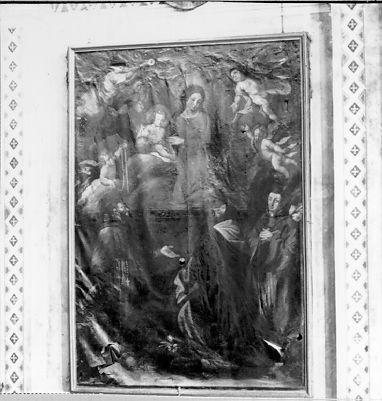 Madonna con Bambino, San Domenico, San Francesco e Sant'Antonio (dipinto) - ambito italiano (sec. XVII)