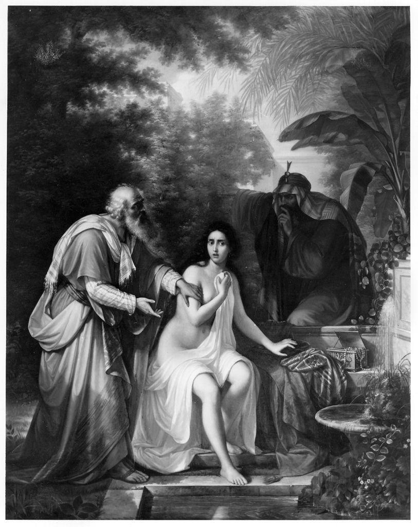 Susanna e i vecchi (dipinto) di Fattori Giuseppe (sec. XIX)