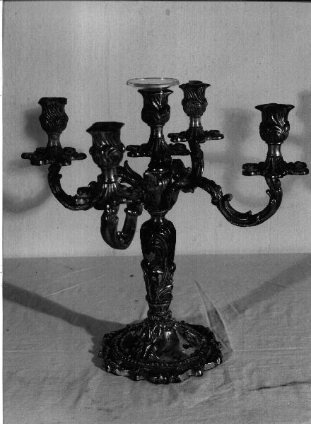 candelabro, coppia - PRODUZIONE GENOVESE (secc. XIX/ XX)