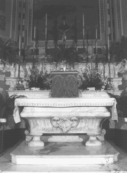 altare maggiore, elemento d'insieme - bottega genovese (secc. XVIII/ XIX)