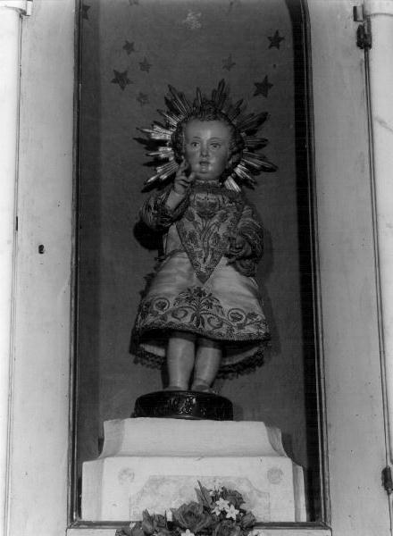 Gesù Bambino benedicente (statua, elemento d'insieme) - PRODUZIONE GENOVESE (secc. XIX/ XX)