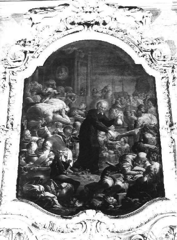 San Vincenzo dè Paoli sfama i poveri (dipinto, elemento d'insieme) di Micheli Pietro (prima metà sec. XVIII)