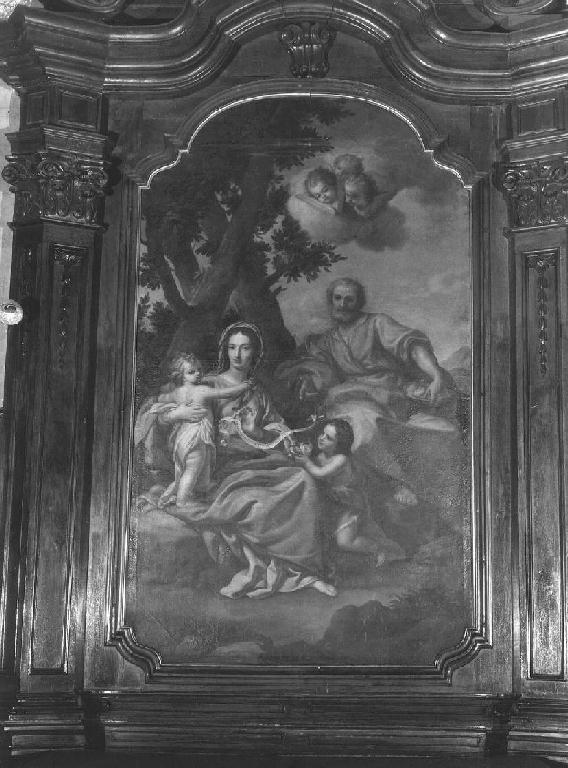 Sacra Famiglia con San Giovanni Battista bambino (dipinto, elemento d'insieme) di Campora Francesco (cerchia) (prima metà sec. XVIII)