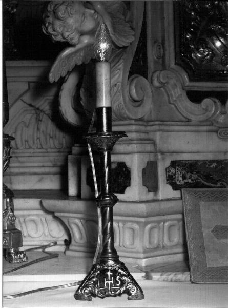 candeliere d'altare, elemento d'insieme - PRODUZIONE LIGURE (prima metà sec. XX)