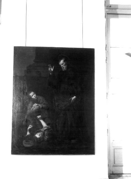 beato Gioacchino Piccolomini risana un ragazzo epilettico (dipinto, opera isolata) di Chiesa Silvestro (attribuito) (metà sec. XVII)