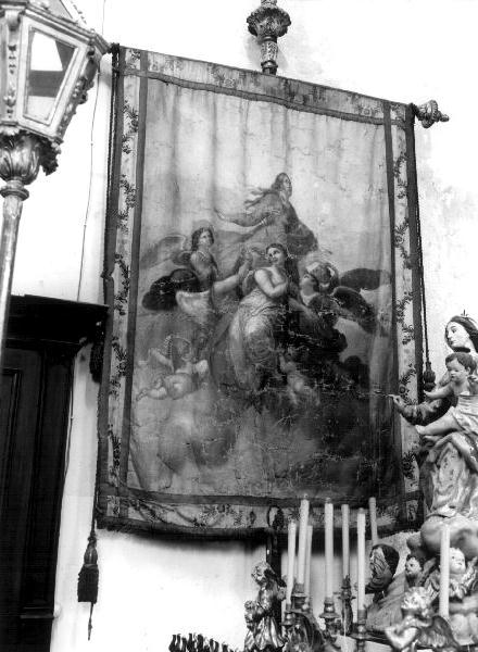 Madonna Immacolata e figlie di Maria (stendardo processionale, elemento d'insieme) - PRODUZIONE LIGURE (seconda metà sec. XVIII)