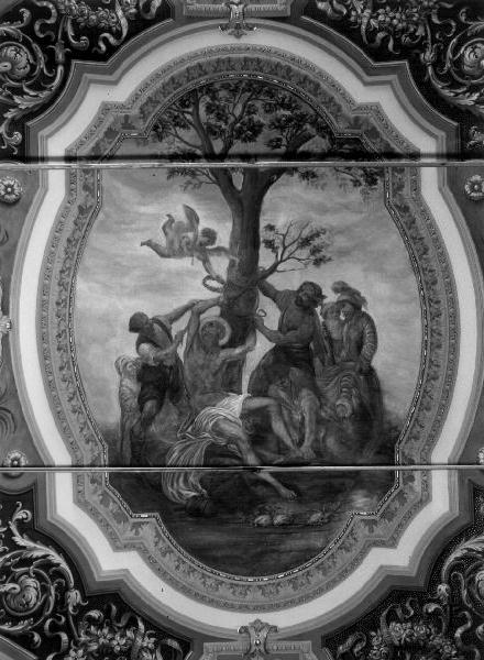 martirio di San Bartolomeo (dipinto, opera isolata) di Carlone Giovanni Andrea (cerchia) (sec. XVII)