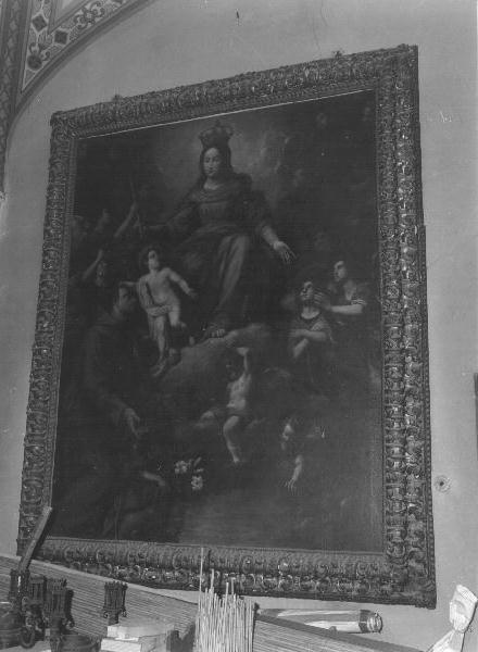 Madonna Regina e Sant'Antonio da Padova (dipinto, elemento d'insieme) di Fiasella Domenico detto Sarzana (sec. XVII)