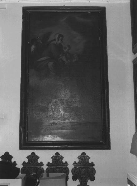 Madonna porge il Bambino a San Felice da Cantalice (dipinto, elemento d'insieme) di Strozzi Bernardo (scuola) (prima metà sec. XVII)