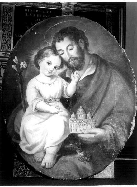 San Giuseppe e Gesù Bambino (dipinto, opera isolata) di Panario Giovanni Battista (sec. XIX)