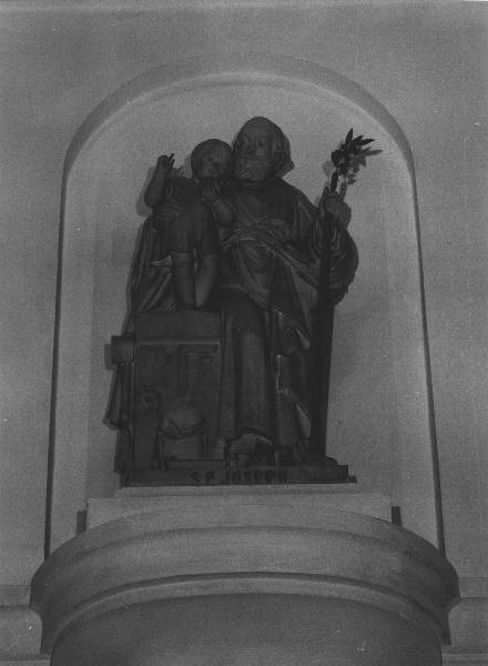 San Giuseppe e Gesù Bambino (statua, elemento d'insieme) di Carli Domenico (ultimo quarto sec. XIX)
