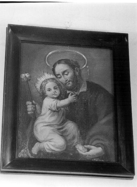 San Giuseppe e Gesù Bambino (dipinto, opera isolata) di Panario Giovanni Battista (terzo quarto sec. XIX)