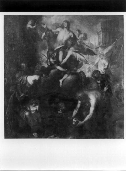 martirio e gloria di San Giacomo (dipinto, opera isolata) di Piola Domenico (sec. XVII)