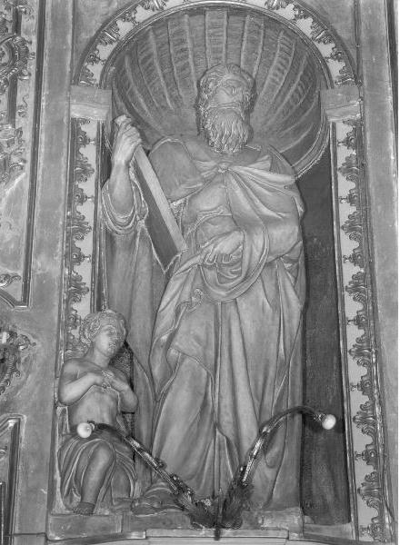 San Matteo Evangelista (statua, elemento d'insieme) di Brilla Antonio (terzo quarto sec. XIX)