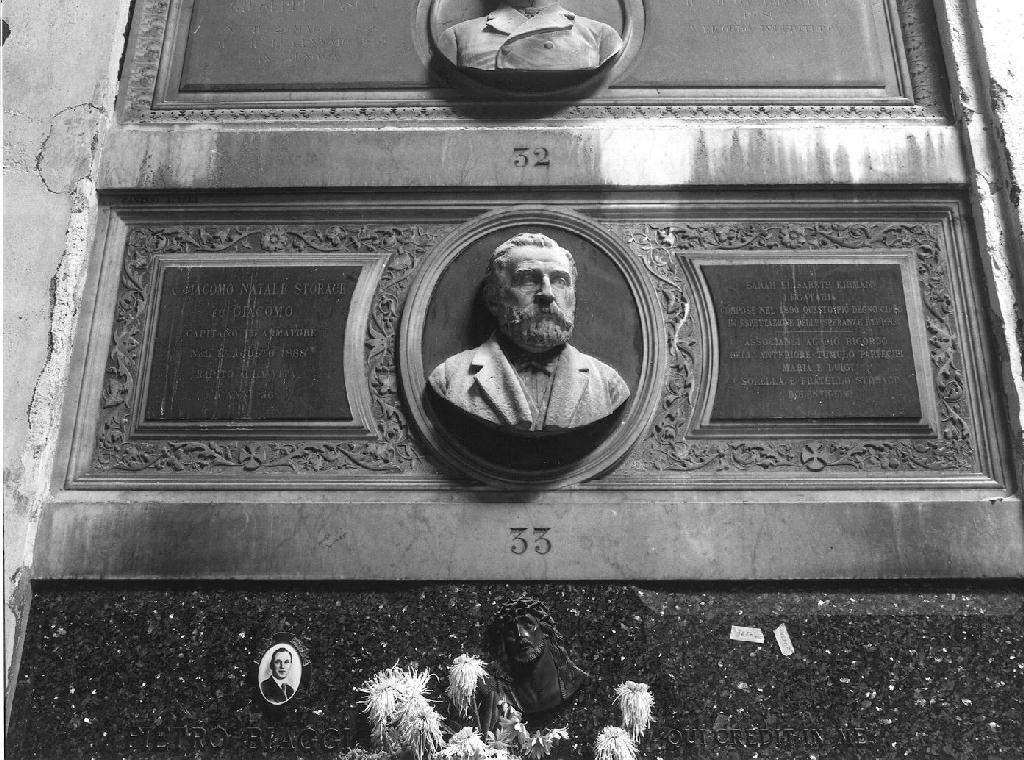 busto ritratto d'uomo (monumento funebre, opera isolata) di Canessa Achille (attribuito) (fine sec. XIX)