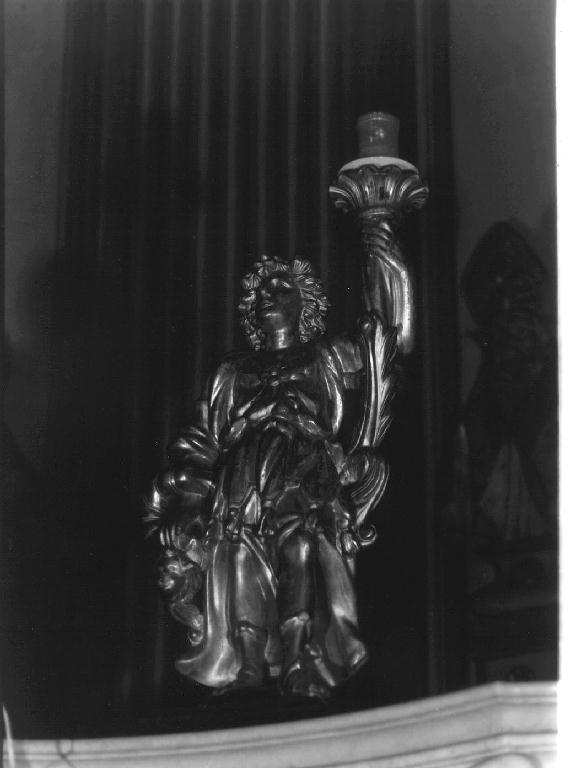 ANGELO (candelabro - a statua, coppia) - bottega ligure (fine sec. XIX)