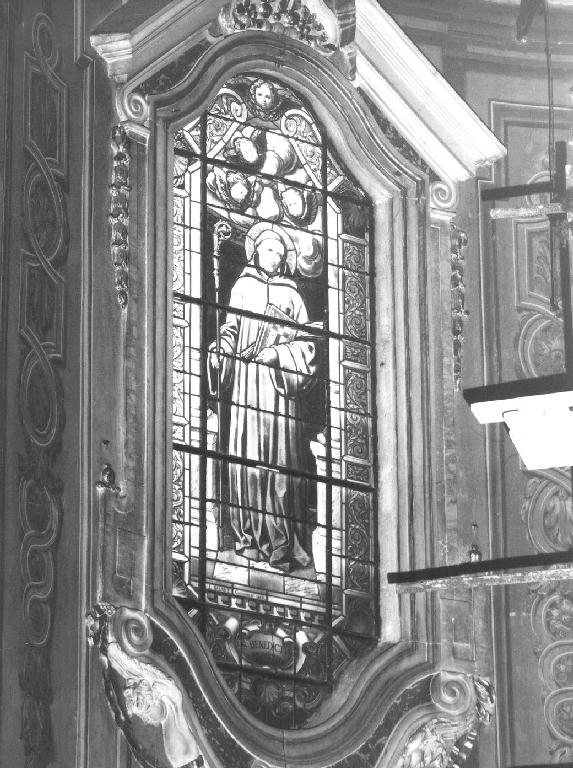 San Benedetto (vetrata, elemento d'insieme) di Balmet Louis (sec. XX)