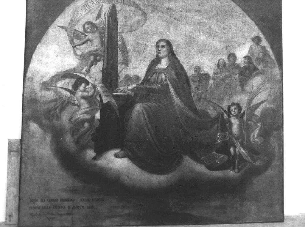 Santa Cecilia patrona della musica (dipinto, opera isolata) di Ghigliotti Giovanni Battista (sec. XIX)