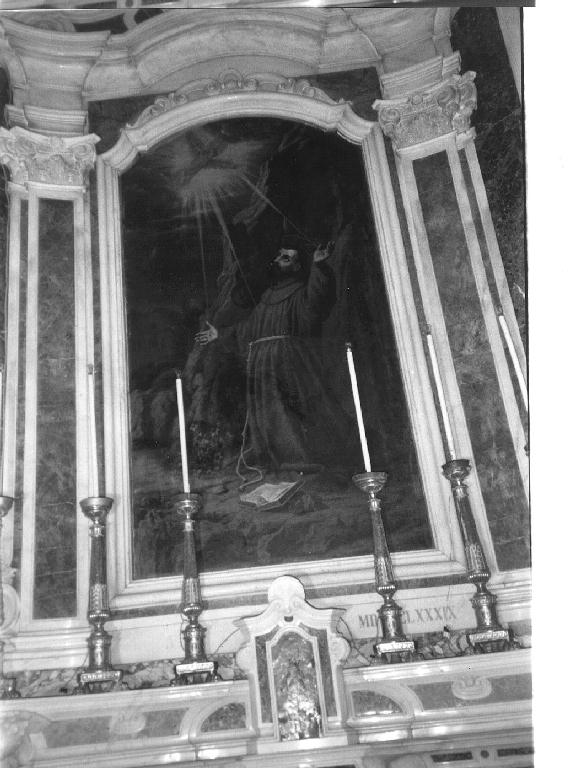 San Francesco d'Assisi riceve le stimmate (dipinto, opera isolata) - ambito ligure (seconda metà sec. XIX)