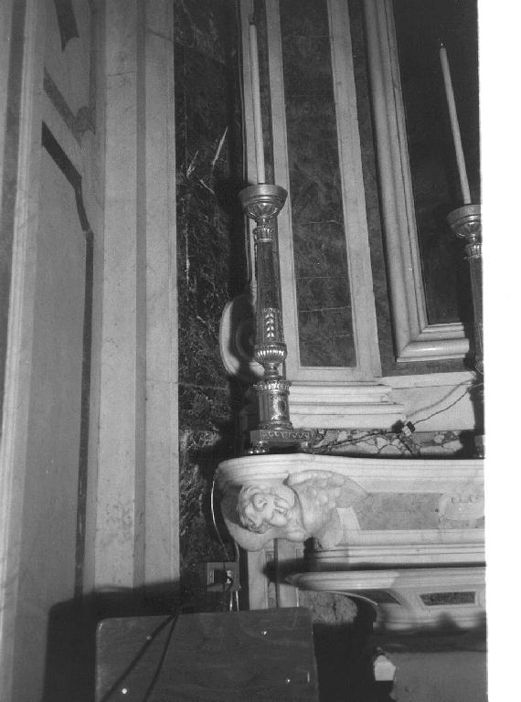 candelabro, serie - bottega ligure (fine/inizio secc. XIX/ XX)