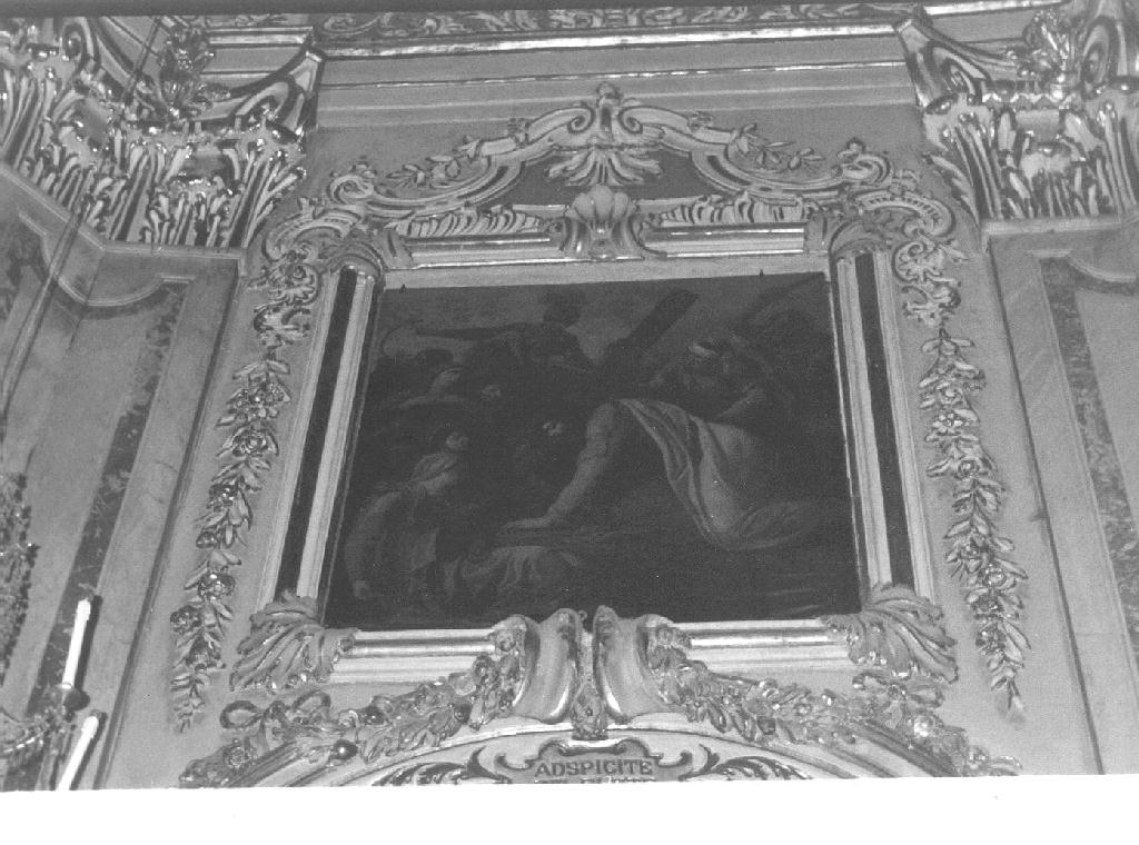 CRISTO CADE SOTTO LA CROCE (dipinto, opera isolata) di Ghigliotti Giovanni Battista (prima metà sec. XIX)