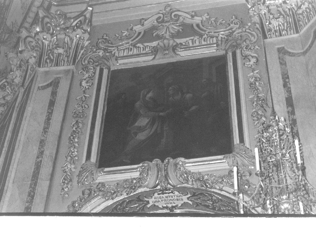 Maria Vergine in casa di Sant'Elisabetta (dipinto, opera isolata) di Ghigliotti Giovanni Battista (prima metà sec. XIX)