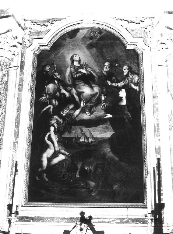 Madonna Addolorata (dipinto, elemento d'insieme) di Piola Antonio Maria (sec. XVII)