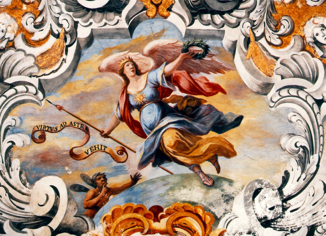 allegoria della virtu' (dipinto murale) - ambito siciliano (Seconda metà sec. XVIII)