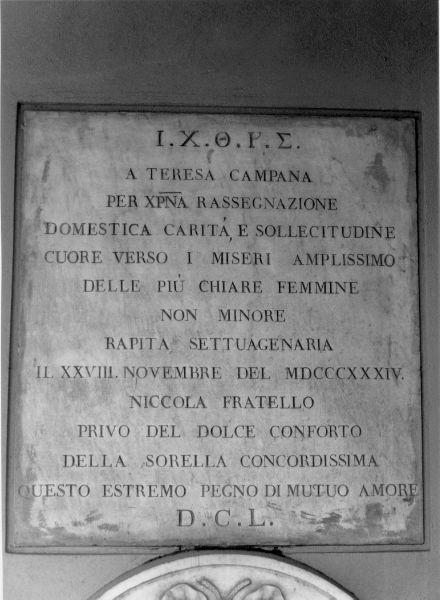 lapide tombale - bottega toscana (sec. XIX)