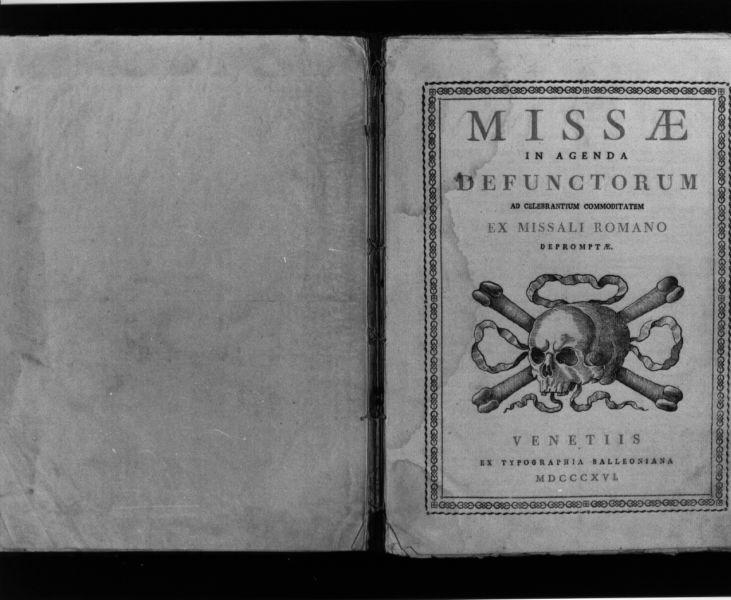 Missae in agenda defunctorum (coperta di libro liturgico, opera isolata) - ambito veneziano (sec. XIX)