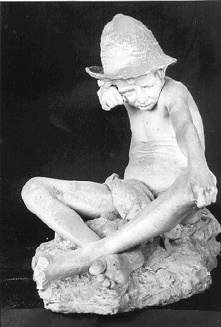 FANCIULLO CHE TIRA CON L'ARCO (statua) di Ghigli Abramo (sec. XIX)