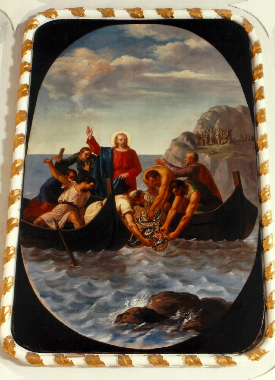pesca miracolosa (dipinto) - ambito siciliano (Prima metà sec. XIX)