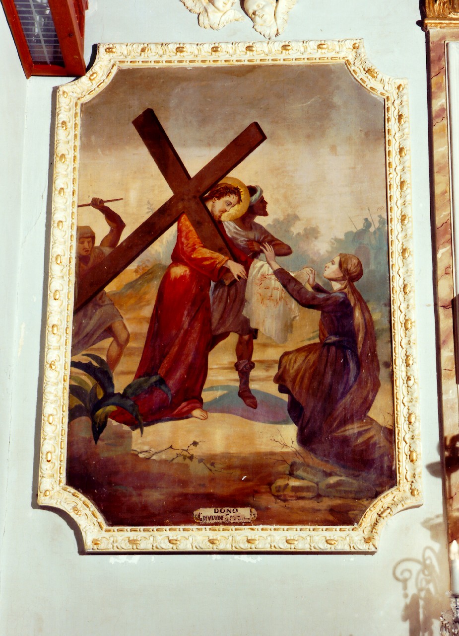 Cristo incontra Santa Veronica (dipinto murale) - ambito siciliano (sec. XX)