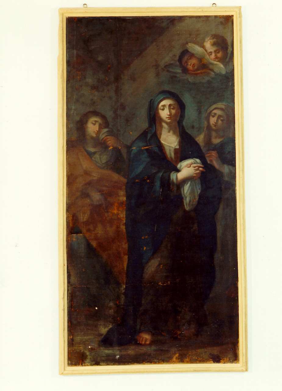 Madonna Addolorata con San Giovanni evangelista e pia donna (dipinto) - ambito siciliano (Prima metà sec. XIX)