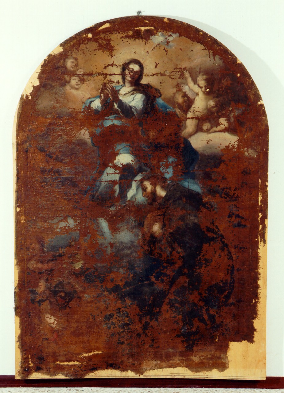 apparizione della Madonna a santo cappuccino (dipinto) - ambito cappuccino (Prima metà sec. XVIII)