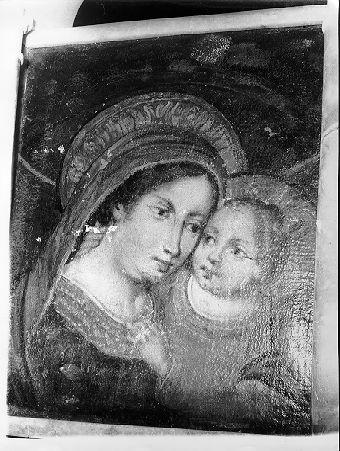 MADONNA CON BAMBINO (dipinto) - ambito italiano (sec. XVII)