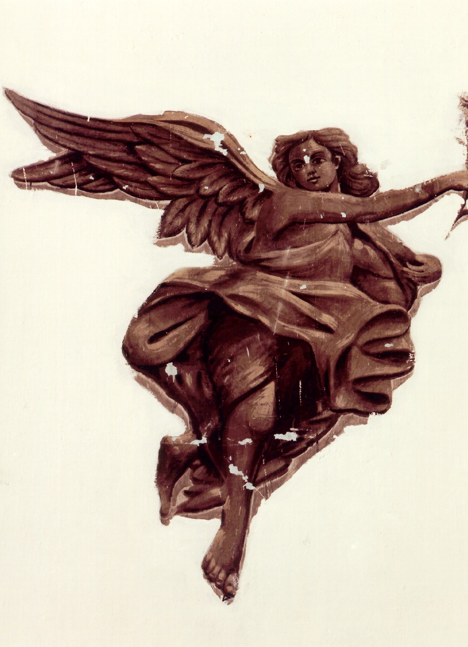 angelo con giglio (dipinto murale, serie) - ambito siciliano (Seconda metà sec. XIX)