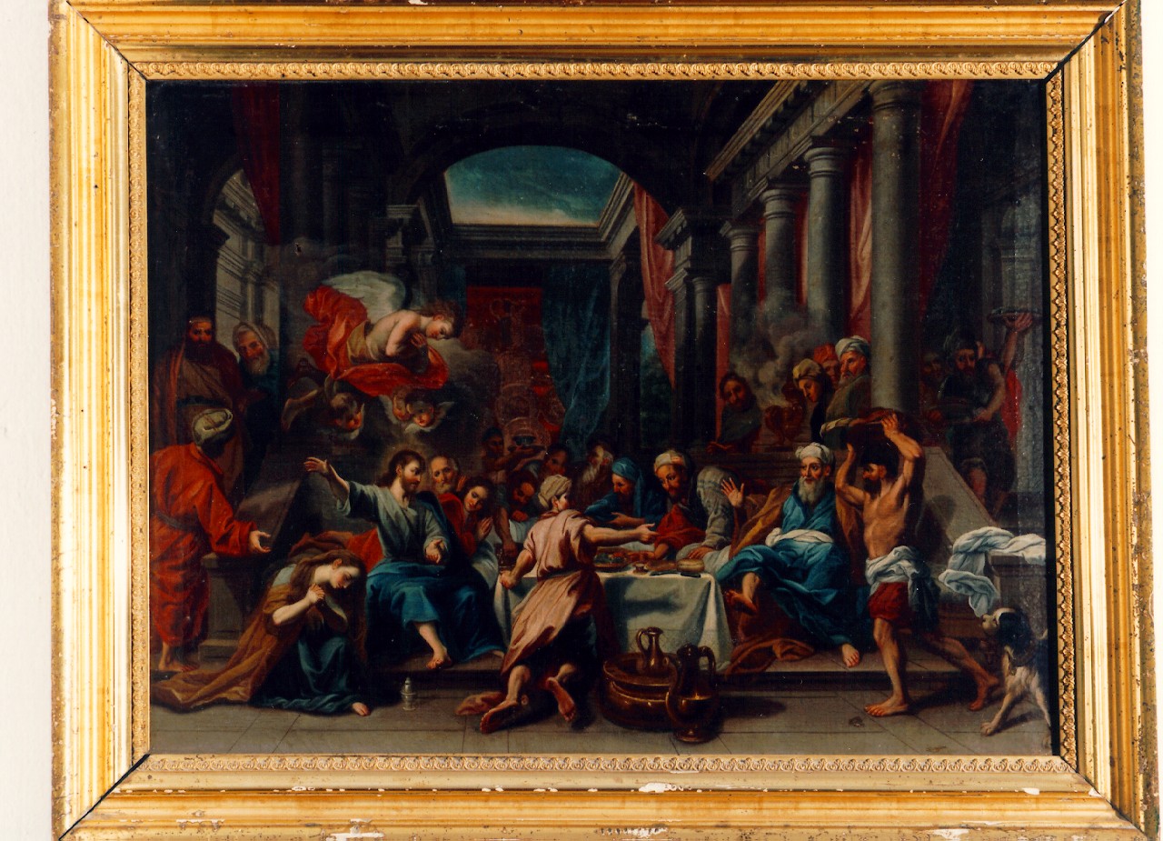 cena in casa di Simone il fariseo (dipinto) - ambito siciliano (Seconda metà sec. XIX)