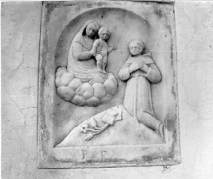 apparizione della Madonna con Bambino a Sant'Antonio da Padova (rilievo) - bottega italiana (sec. XIX)