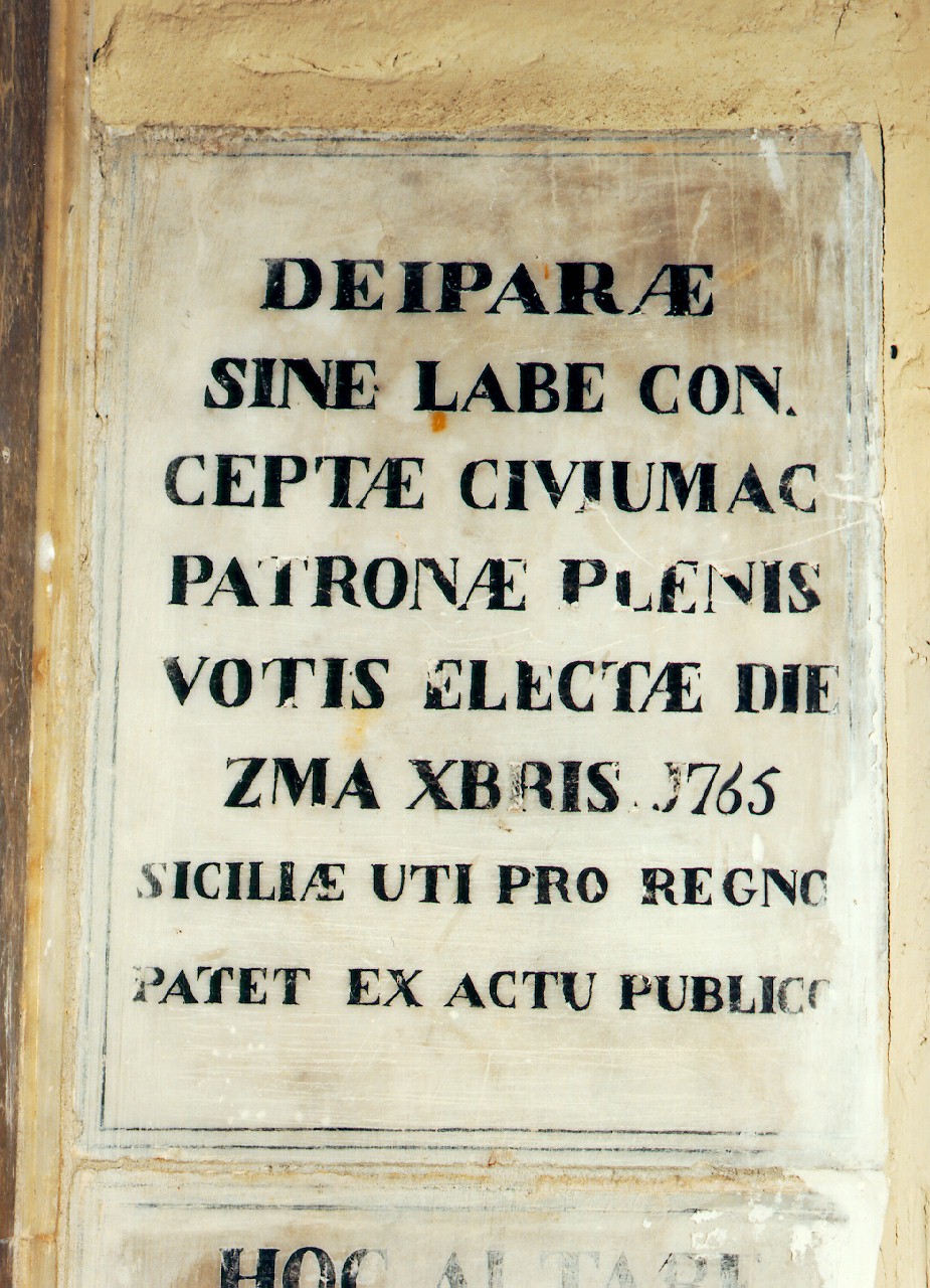 LAPIDE COMMEMORATIVA - ambito siciliano (sec. XVIII)
