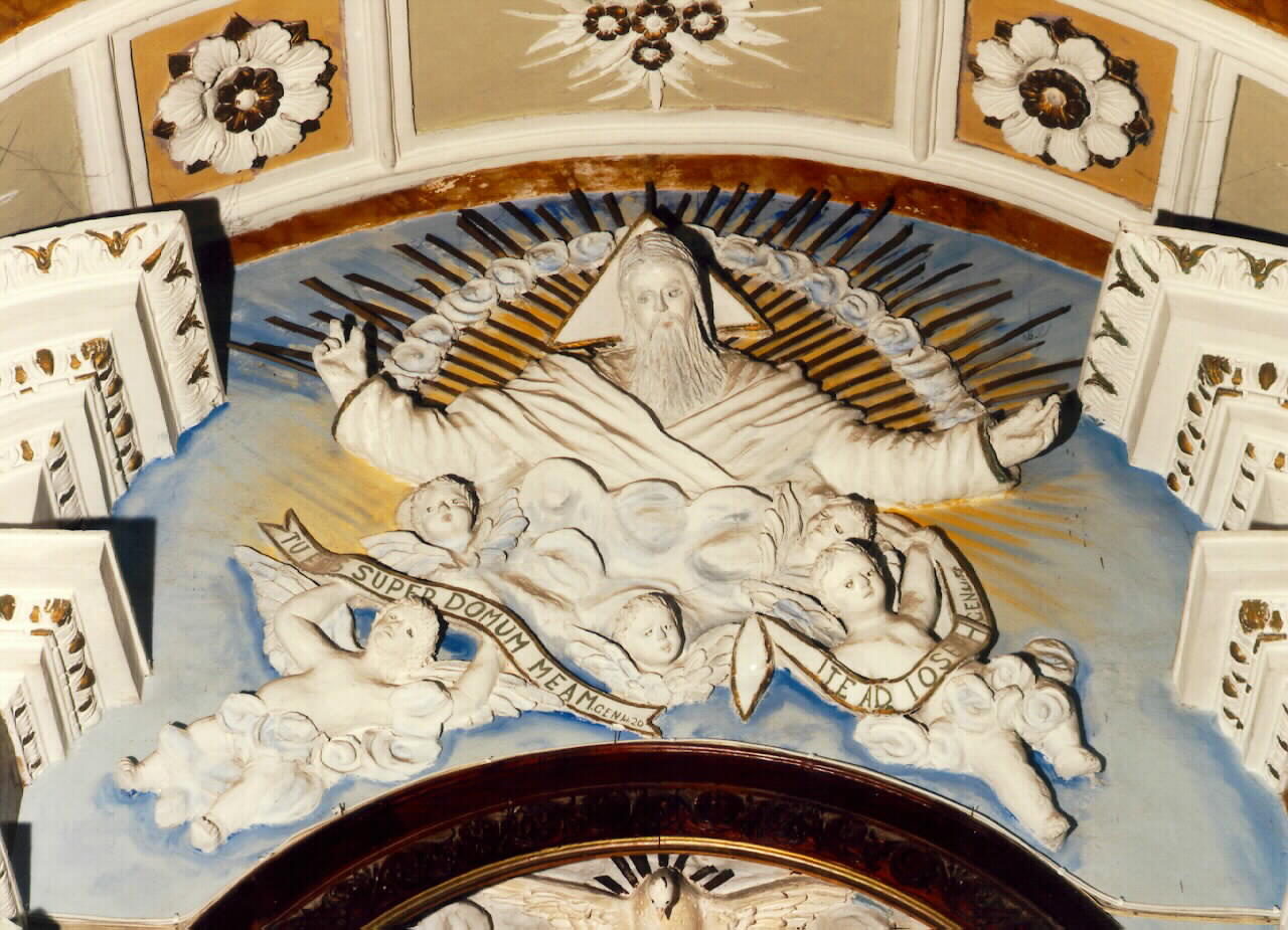 Dio Padre e angioletti reggicartiglio (rilievo) - ambito siciliano (Seconda metà sec. XIX)