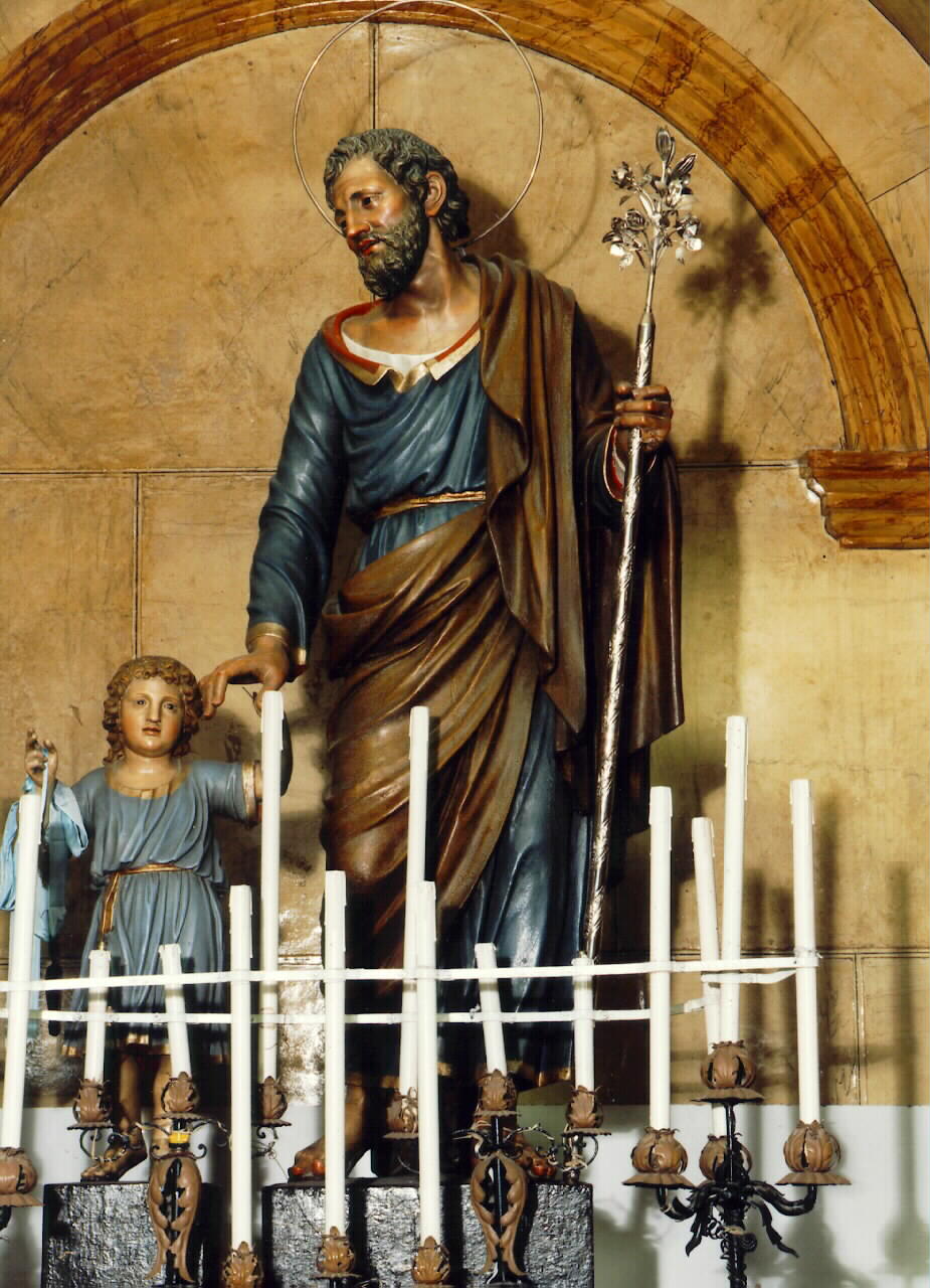 San Giuseppe e Gesu' Bambino (gruppo scultoreo) - ambito siciliano (sec. XIX)