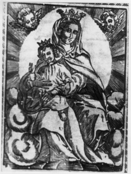 MADONNA CON BAMBINO (stampa) (sec. XIX)