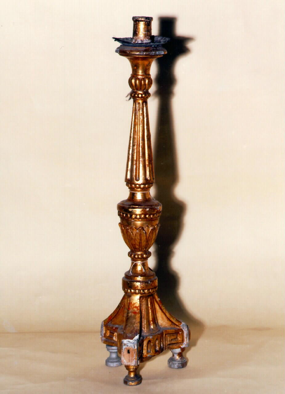 candelabro d'altare, serie - produzione siciliana (Seconda metà sec. XIX)