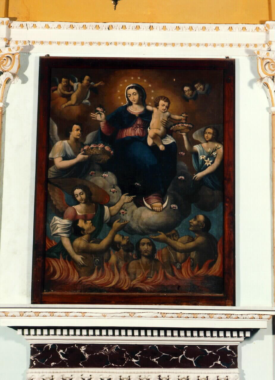 Madonna con Bambino che intercede per le anime del Purgatorio (dipinto) - ambito siciliano (Fine/inizio secc. XIX/ XX)