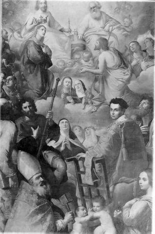 incoronazione di Maria Vergine tra San Remigio e San Lerenzo (dipinto) di Rosselli Matteo (prima metà sec. XVII)
