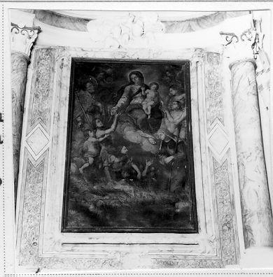 MADONNA CHE INTERCEDE PER LE ANIME DEL PURGATORIO (dipinto) - ambito italiano (sec. XVIII)