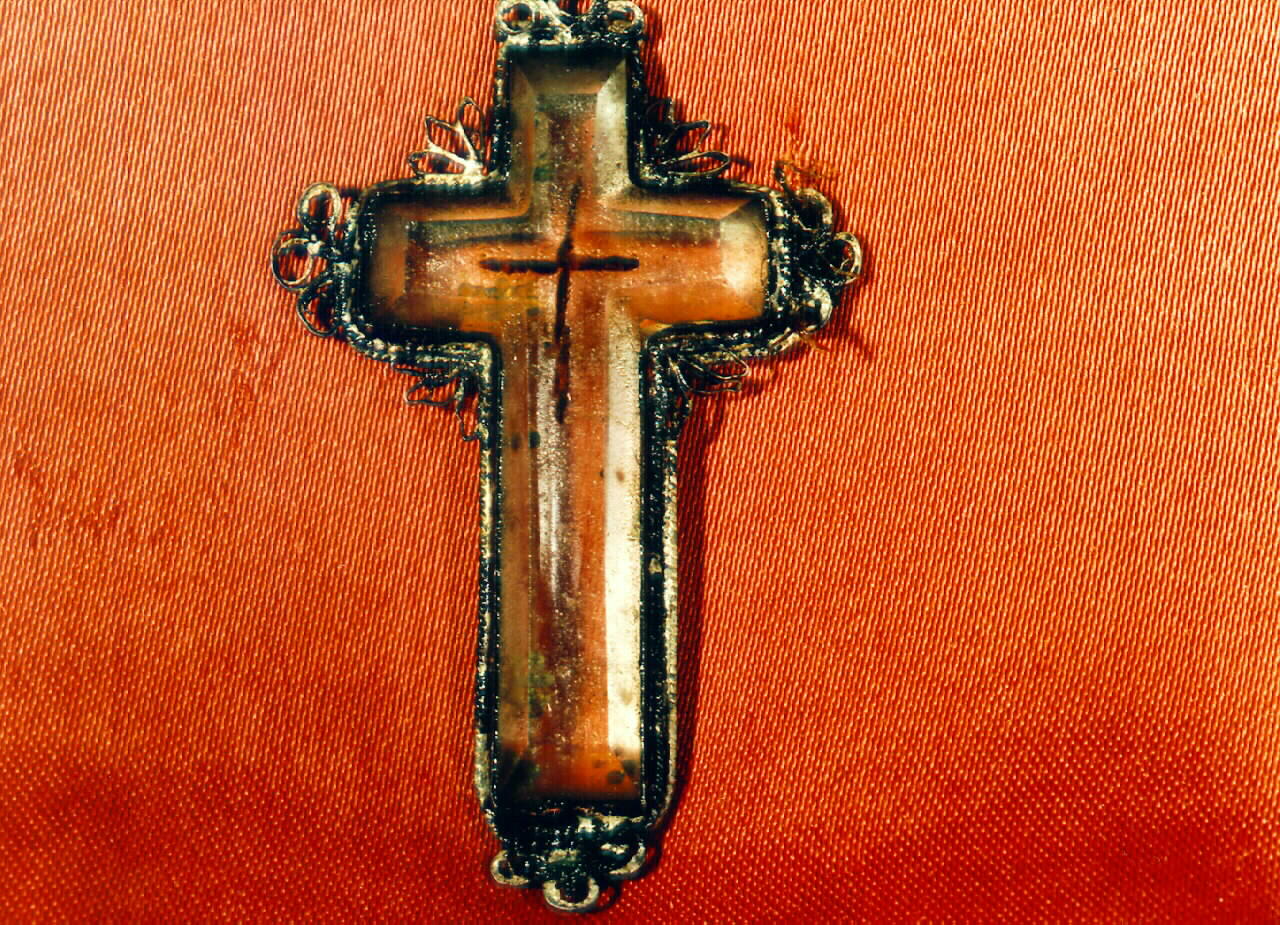 reliquiario - a croce - bottega siciliana (Seconda metà sec. XVIII)
