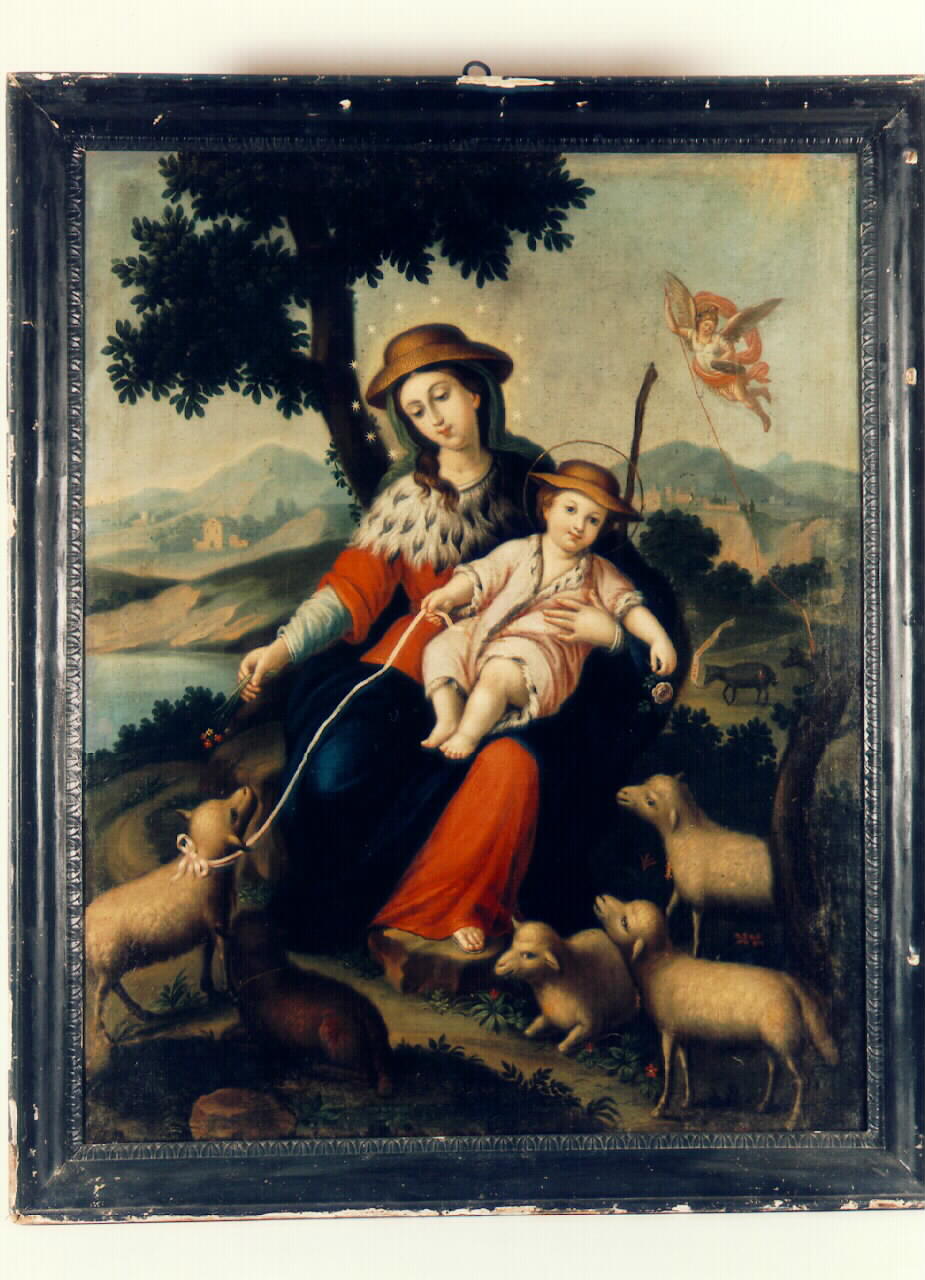 Madonna con Bambino come pastorelli (dipinto) - ambito siciliano (sec. XIX)