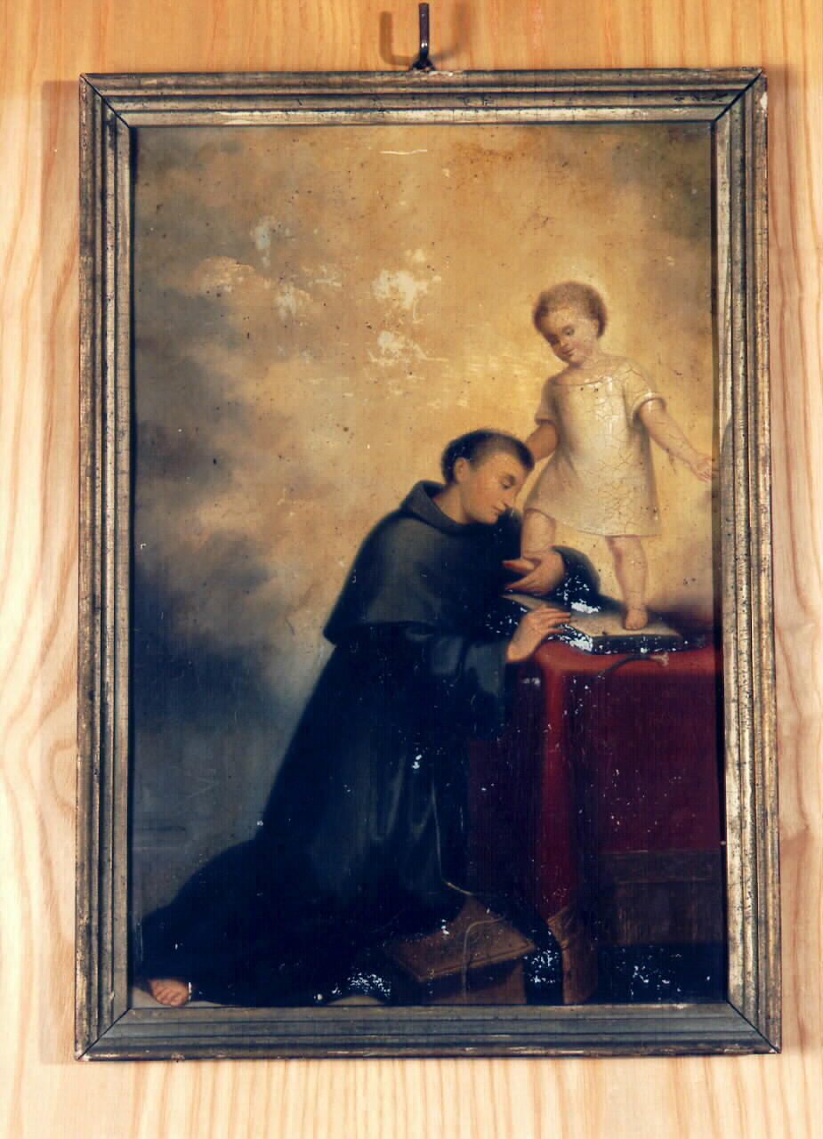 apparizione di Gesu' Bambino a Sant'Antonio da Padova (dipinto) - ambito siciliano (Seconda metà sec. XIX)